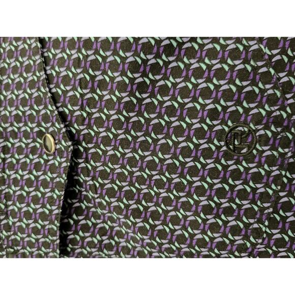 Roper Pearl Snap Button Up Shirt Geo Print Purple Blue Men XL Cowboy Rodeo - Picture 7 of 7